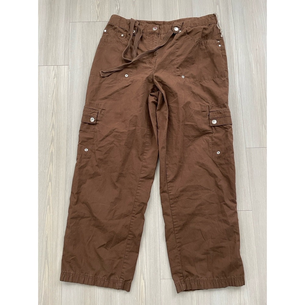 Jones New York Women's Chocolate Brown Cargo Pants Size 8 Y2K Grunge - Picture 1 of 6
